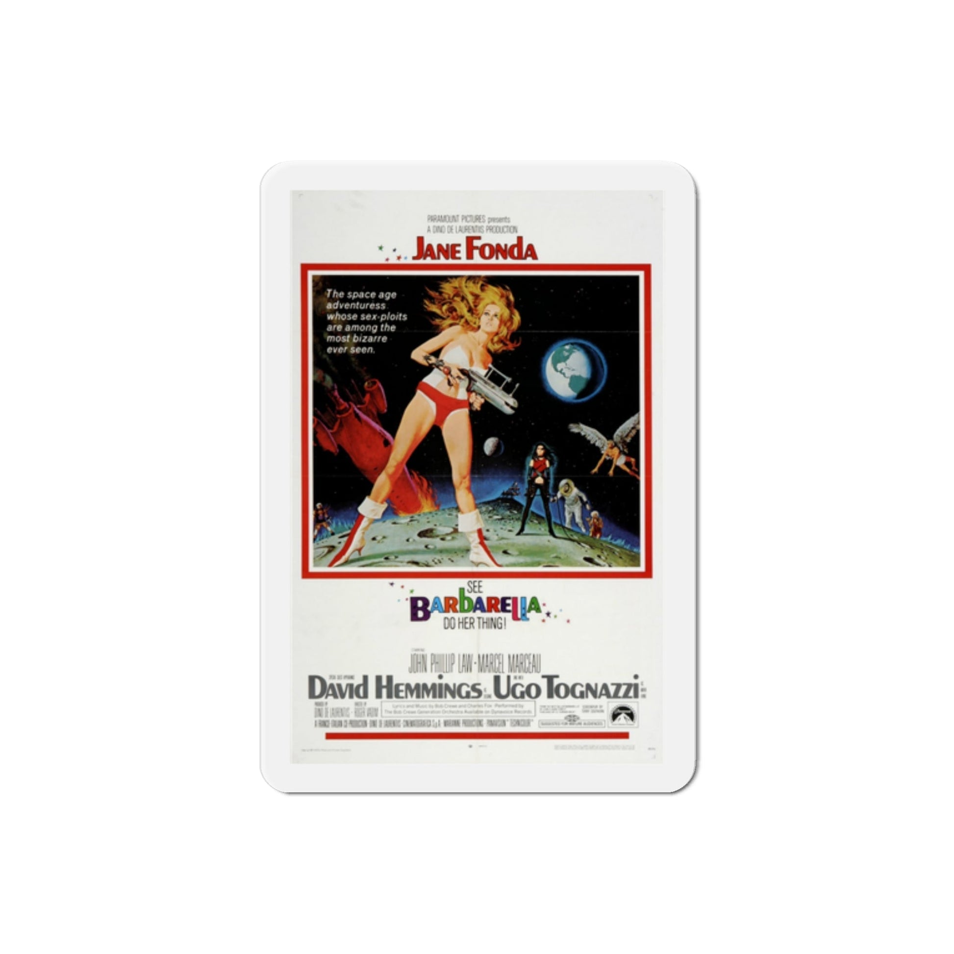 Barbarella 1968 Movie Poster Die-Cut Magnet-2 Inch-The Sticker Space