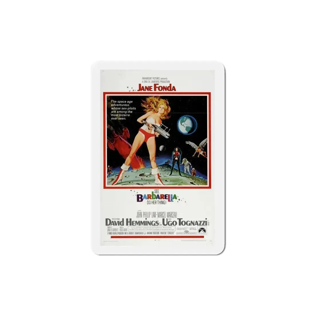 Barbarella 1968 Movie Poster Refrigerator Magnet 4 Inch - The Sticker Space