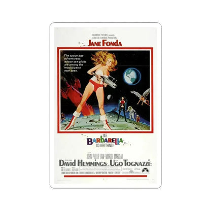 Barbarella 1968 Movie Poster - STICKER Vinyl Kiss-Cut Decal 3 Inch White - The Sticker Space