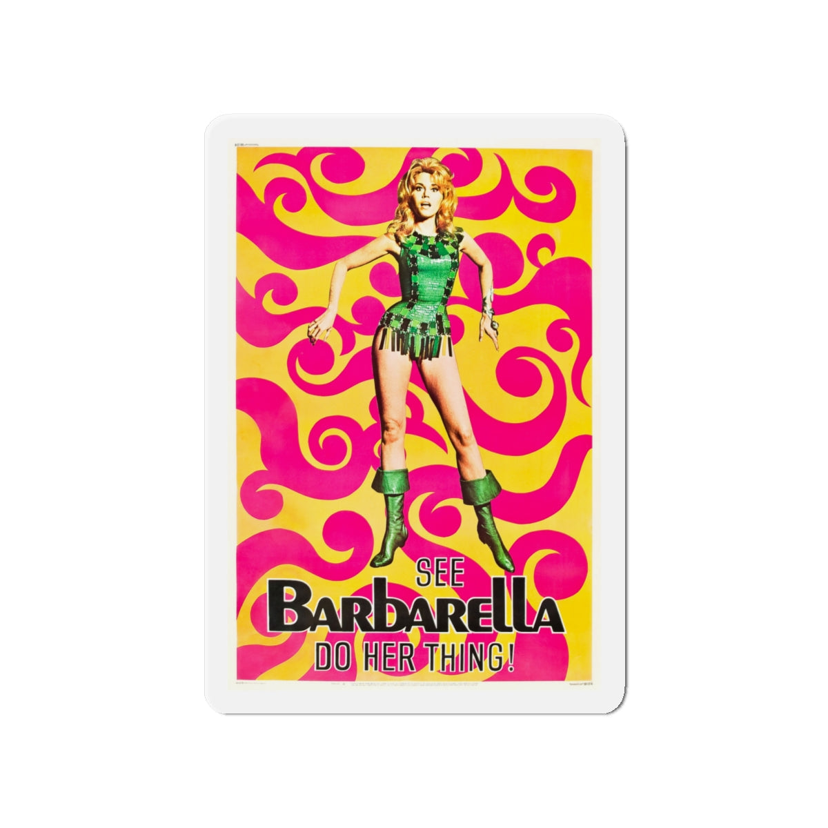 BARBARELLA (2) 1968 Movie Poster - Die-Cut Magnet-4" x 4"-The Sticker Space