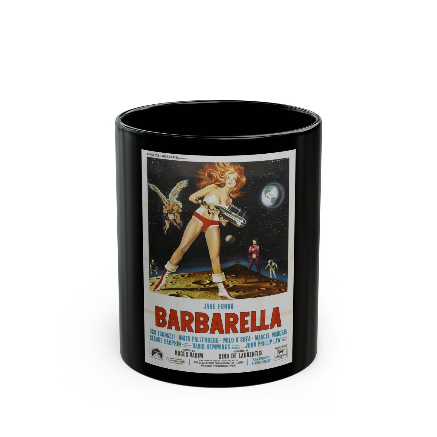 BARBARELLA (ITALIAN) 1968 Movie Poster - Black Coffee Mug-11oz-The Sticker Space