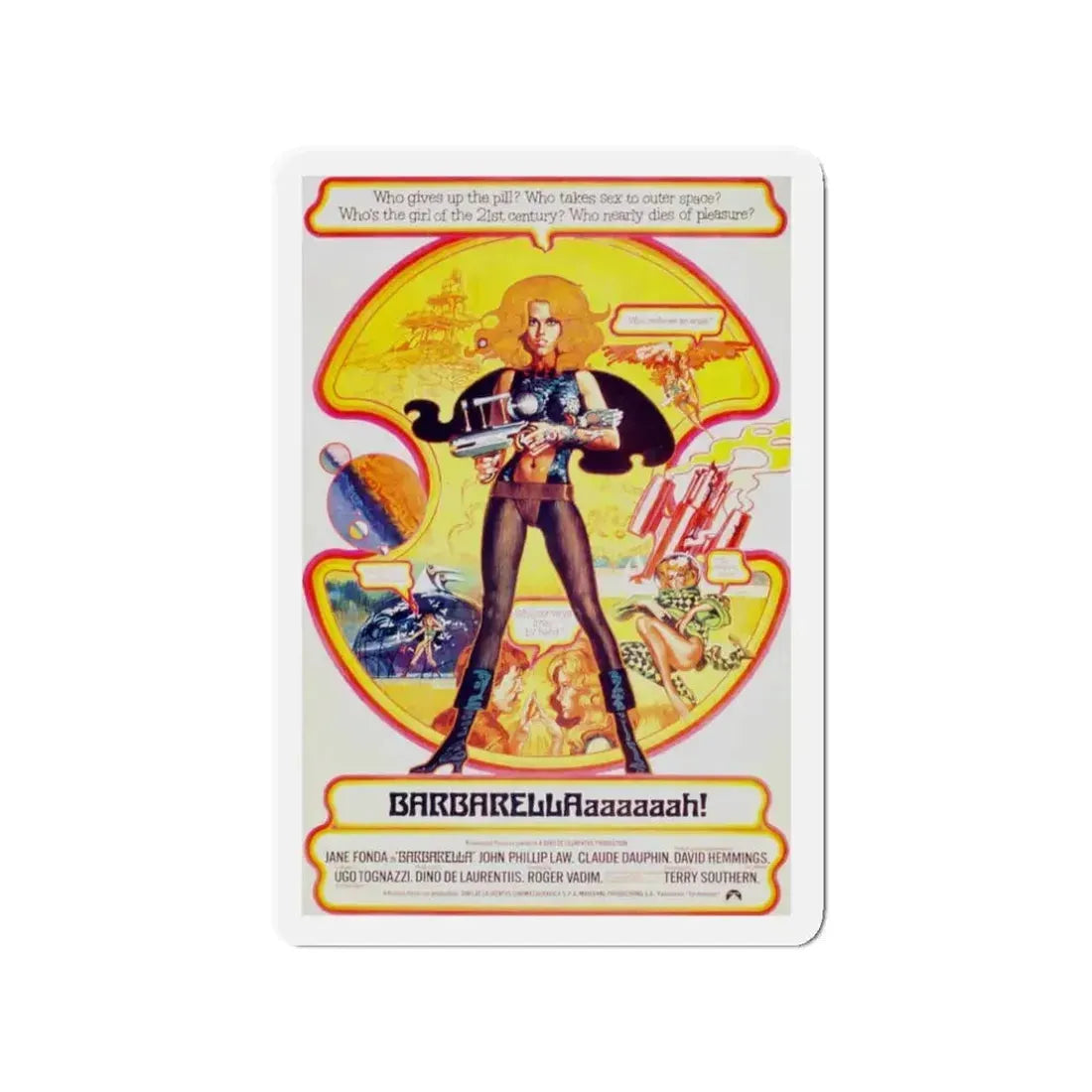 BARBARELLA (RE-RELEASE) 1968 Movie Poster - Refrigerator Magnet 3 Inch - The Sticker Space