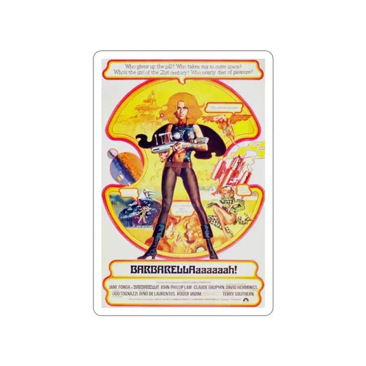 BARBARELLA (RE-RELEASE) 1968 Movie Poster STICKER Vinyl Die-Cut Decal 2 Inch - The Sticker Space