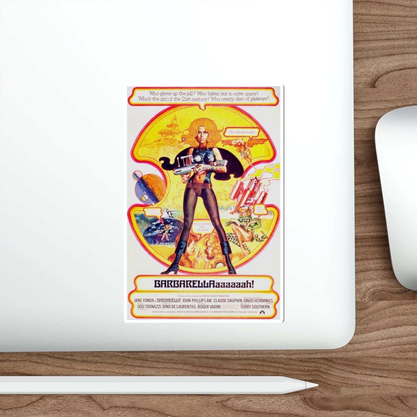 BARBARELLA (RE-RELEASE) 1968 Movie Poster STICKER Vinyl Die-Cut Decal-The Sticker Space