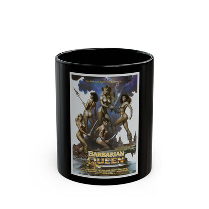 BARBARIAN QUEEN 1985 Movie Poster - Black Coffee Mug-11oz-The Sticker Space