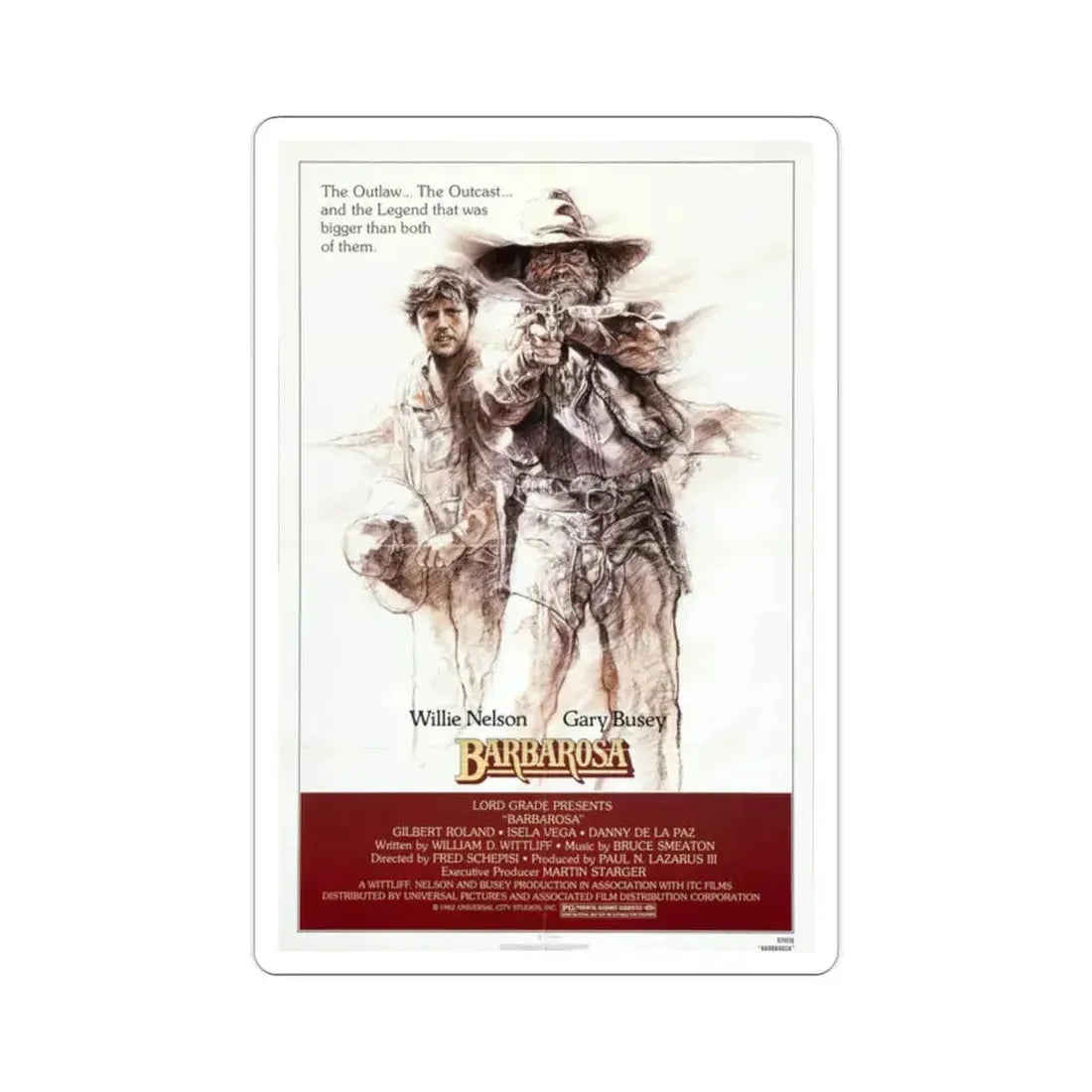 Barbarosa 1982 Movie Poster STICKER Vinyl Die-Cut Decal - The Sticker Space