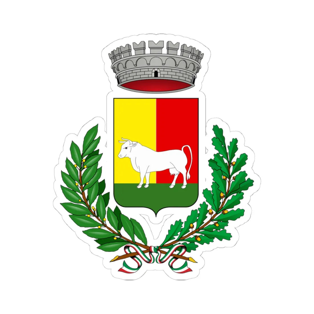 Barbata-Stemma (Italy) (Coat of Arms) STICKER Vinyl Kiss-Cut Decal 4 Inch White - The Sticker Space