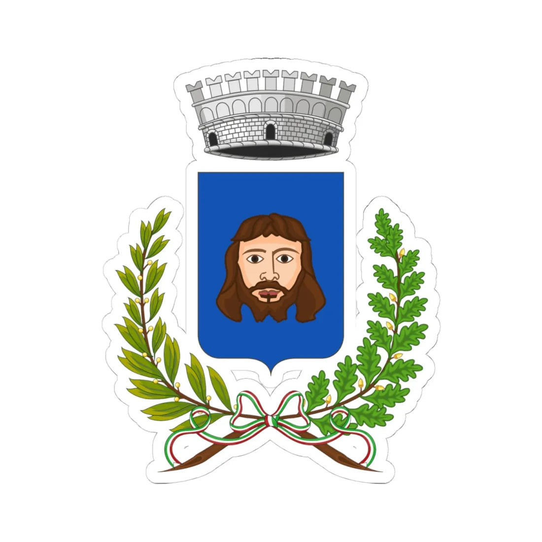 Barberino di Mugello-Stemma (Italy) (Coat of Arms) STICKER Vinyl Kiss-Cut Decal 4 Inch White - The Sticker Space