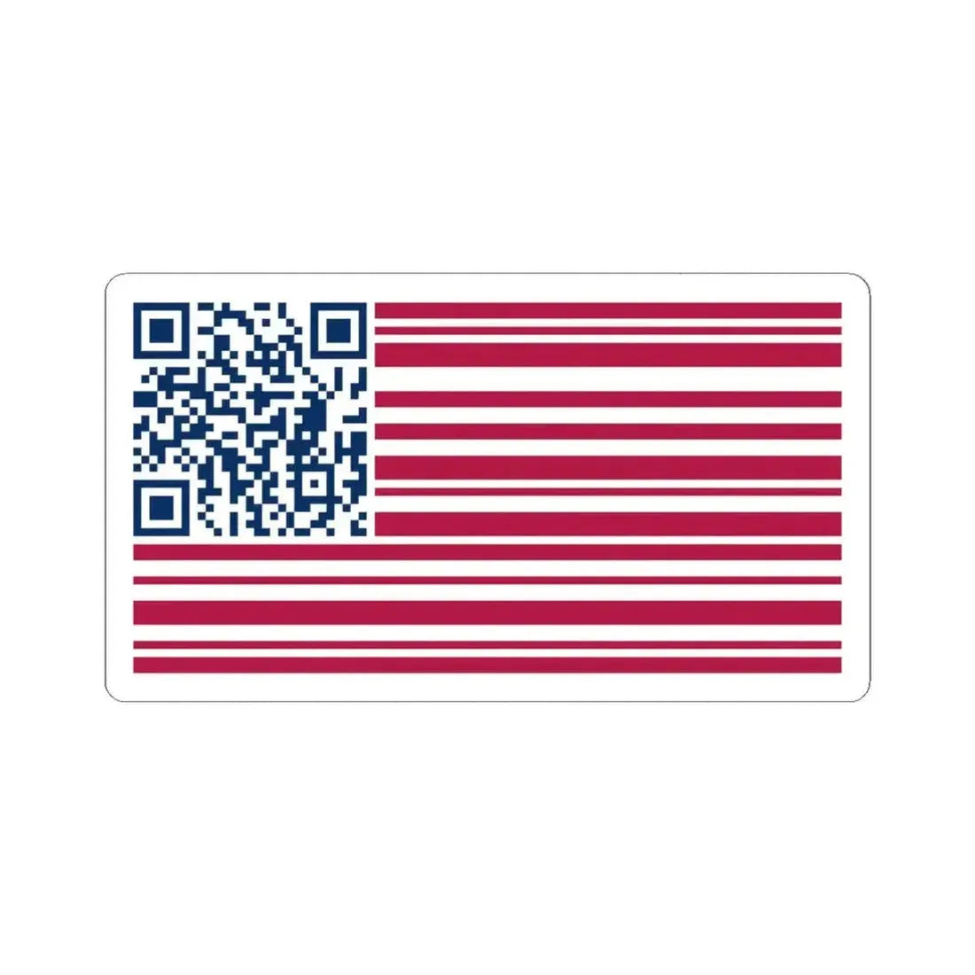 Barcode American Flag (United States) STICKER Vinyl Kiss-Cut Decal 4 Inch White - The Sticker Space