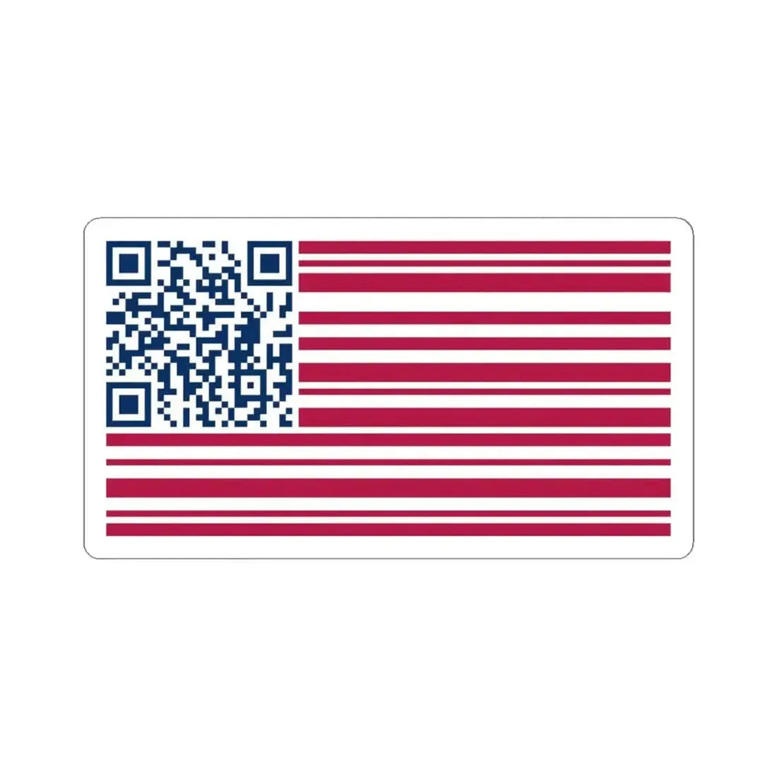 Barcode American Flag (United States) STICKER Vinyl Kiss-Cut Decal 6 Inch White - The Sticker Space