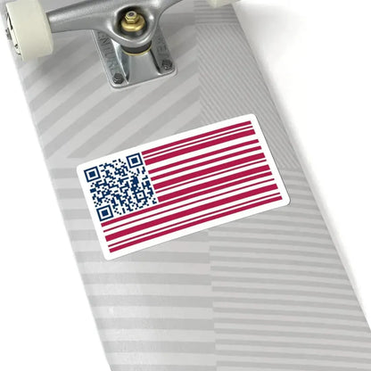Barcode American Flag (United States) STICKER Vinyl Kiss-Cut Decal - The Sticker Space