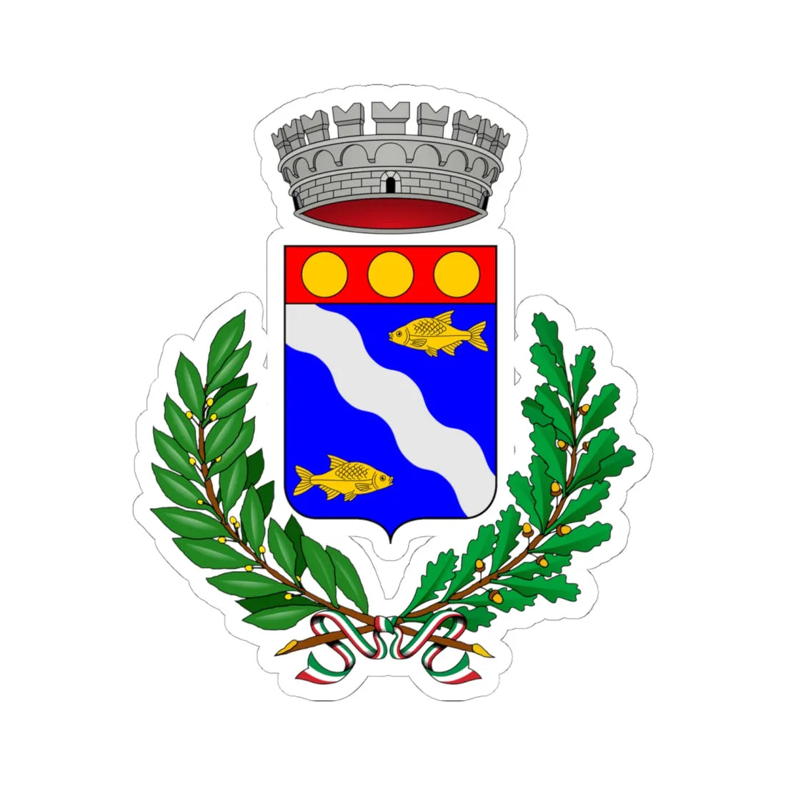 Bardello-Stemma (Italy) (Coat of Arms) STICKER Vinyl Kiss-Cut Decal 6 Inch White - The Sticker Space