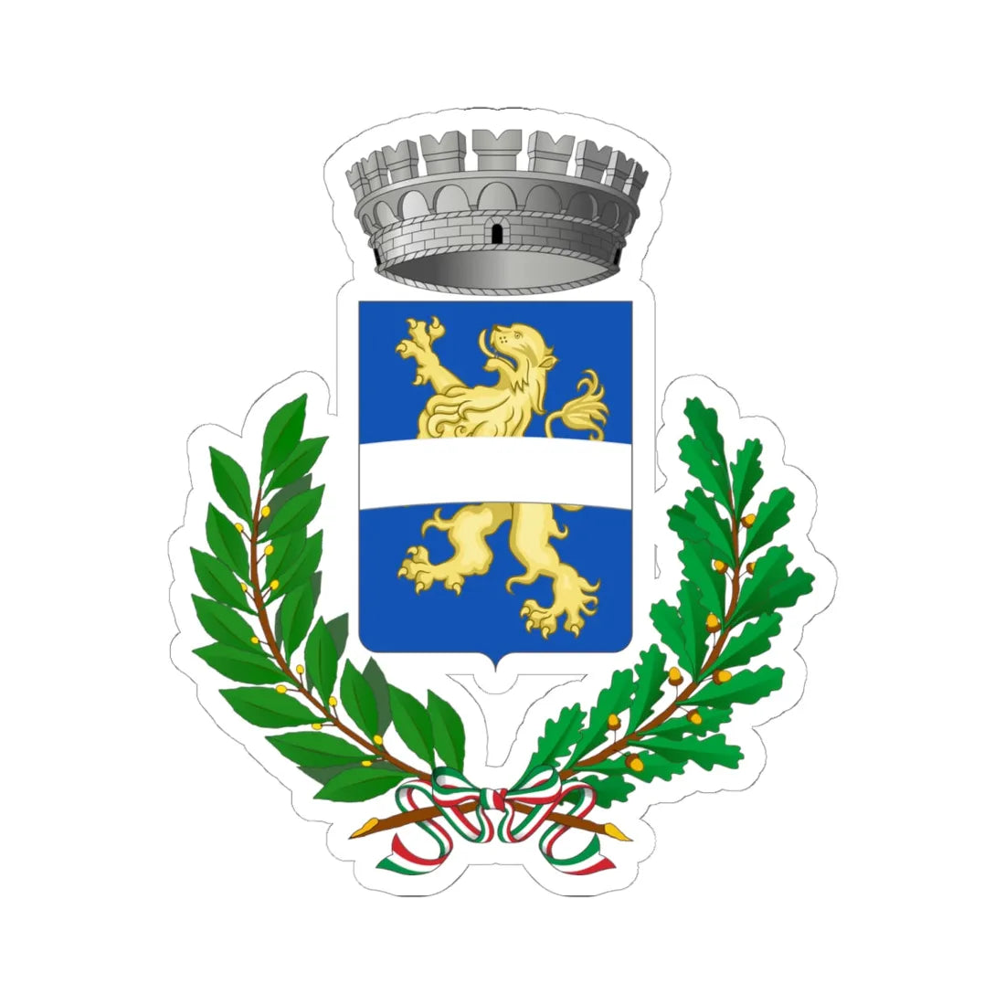 Bardolino-Stemma (Italy) (Coat of Arms) STICKER Vinyl Kiss-Cut Decal 6 Inch White - The Sticker Space