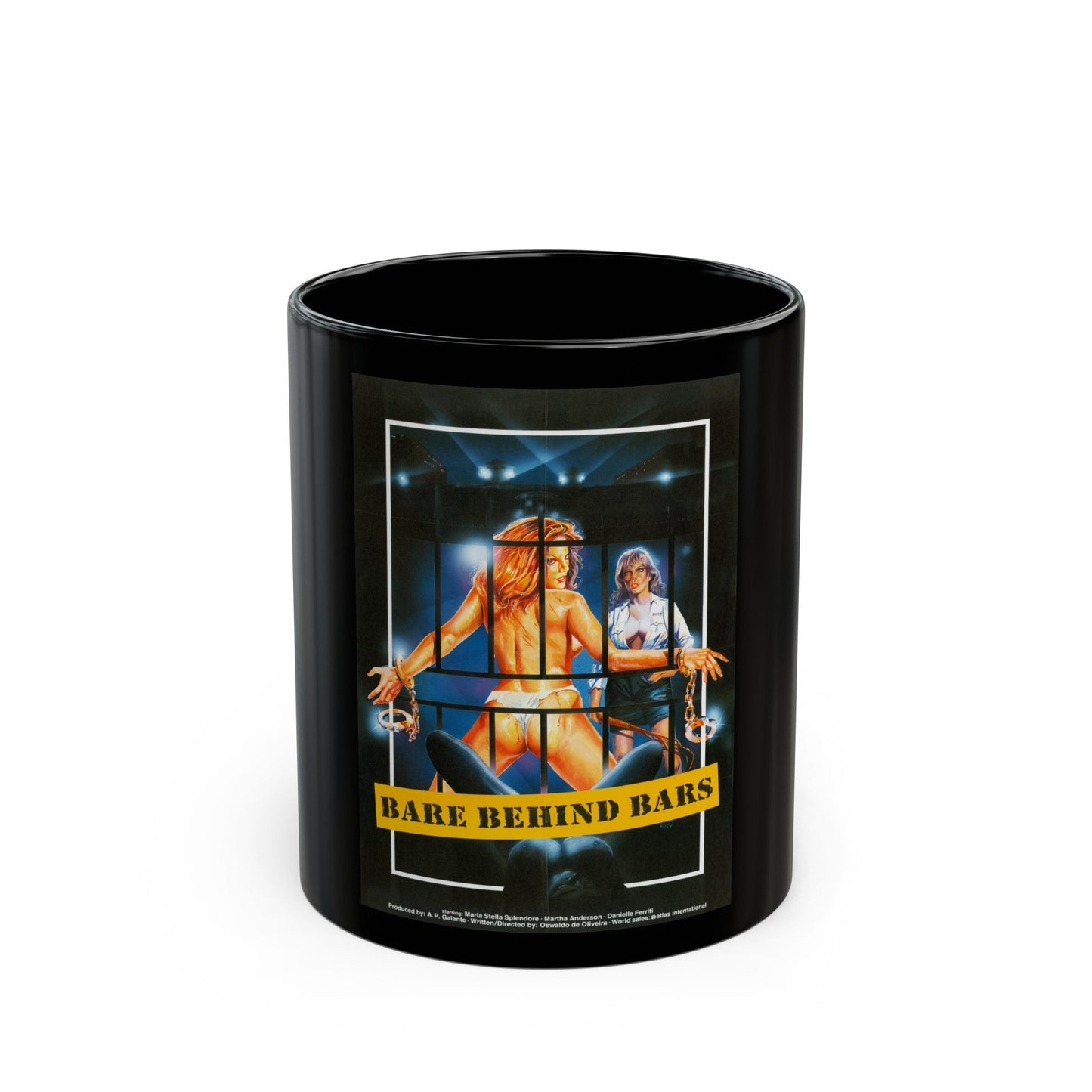 BARE BEHIND BARS 1980 Movie Poster - Black Coffee Mug-11oz-The Sticker Space