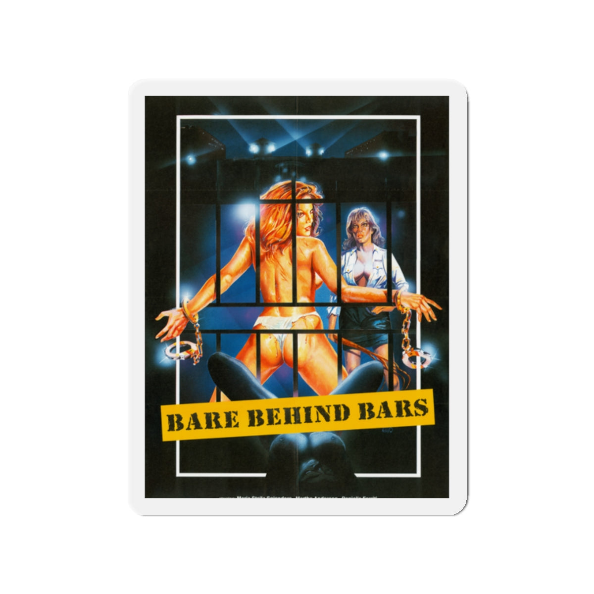 BARE BEHIND BARS 1980 Movie Poster - Die-Cut Magnet-2" x 2"-The Sticker Space