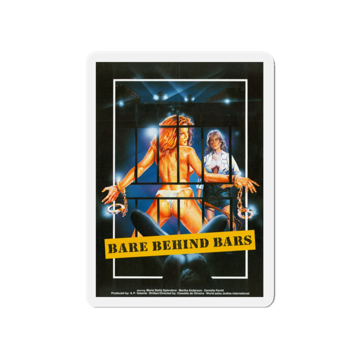 BARE BEHIND BARS 1980 Movie Poster - Die-Cut Magnet-5" x 5"-The Sticker Space