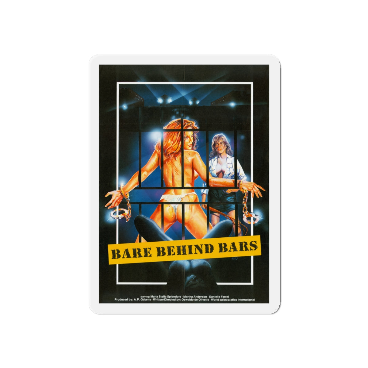 BARE BEHIND BARS 1980 Movie Poster - Die-Cut Magnet-6 × 6"-The Sticker Space