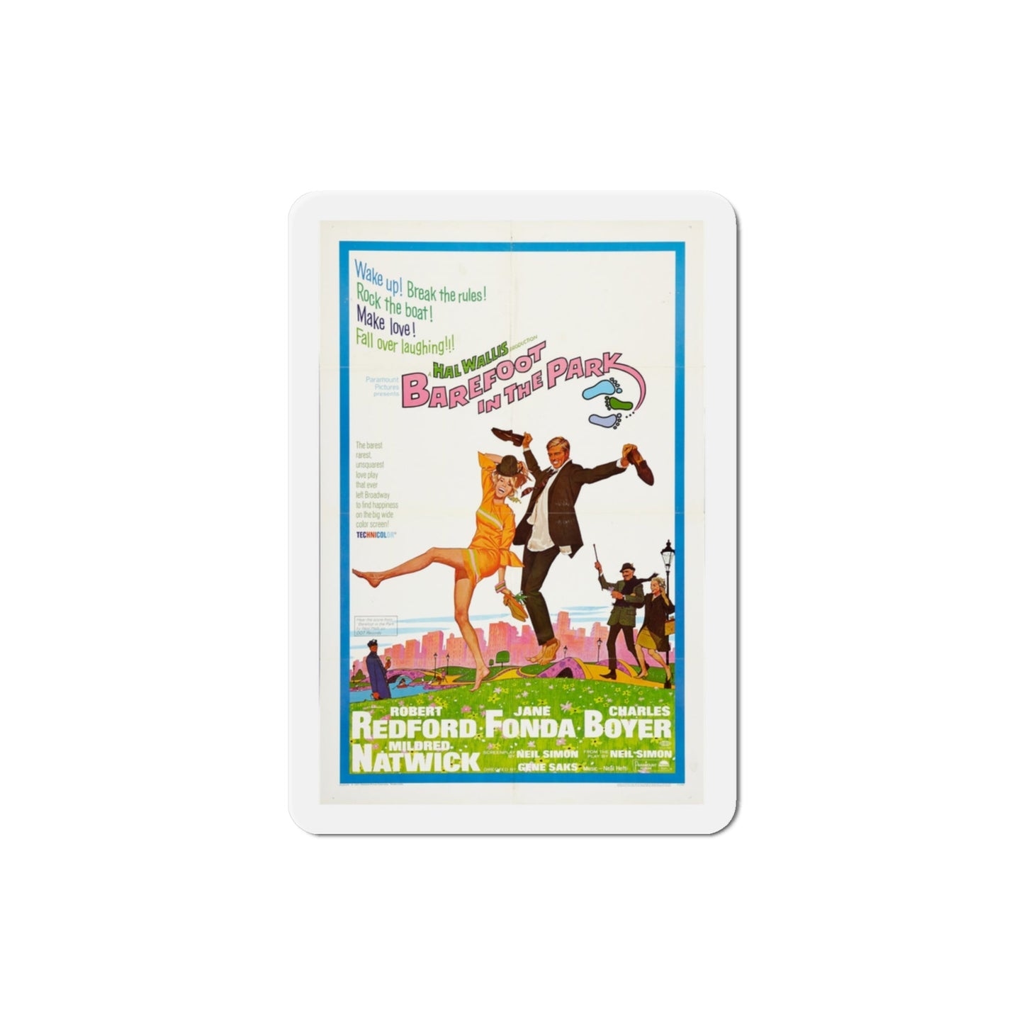 Barefoot in the Park 1967 Movie Poster Die-Cut Magnet-3 Inch-The Sticker Space