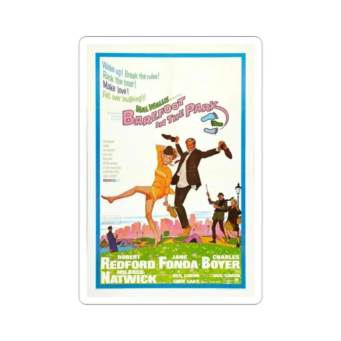 Barefoot in the Park 1967 Movie Poster STICKER Vinyl Die-Cut Decal 2 Inch - The Sticker Space