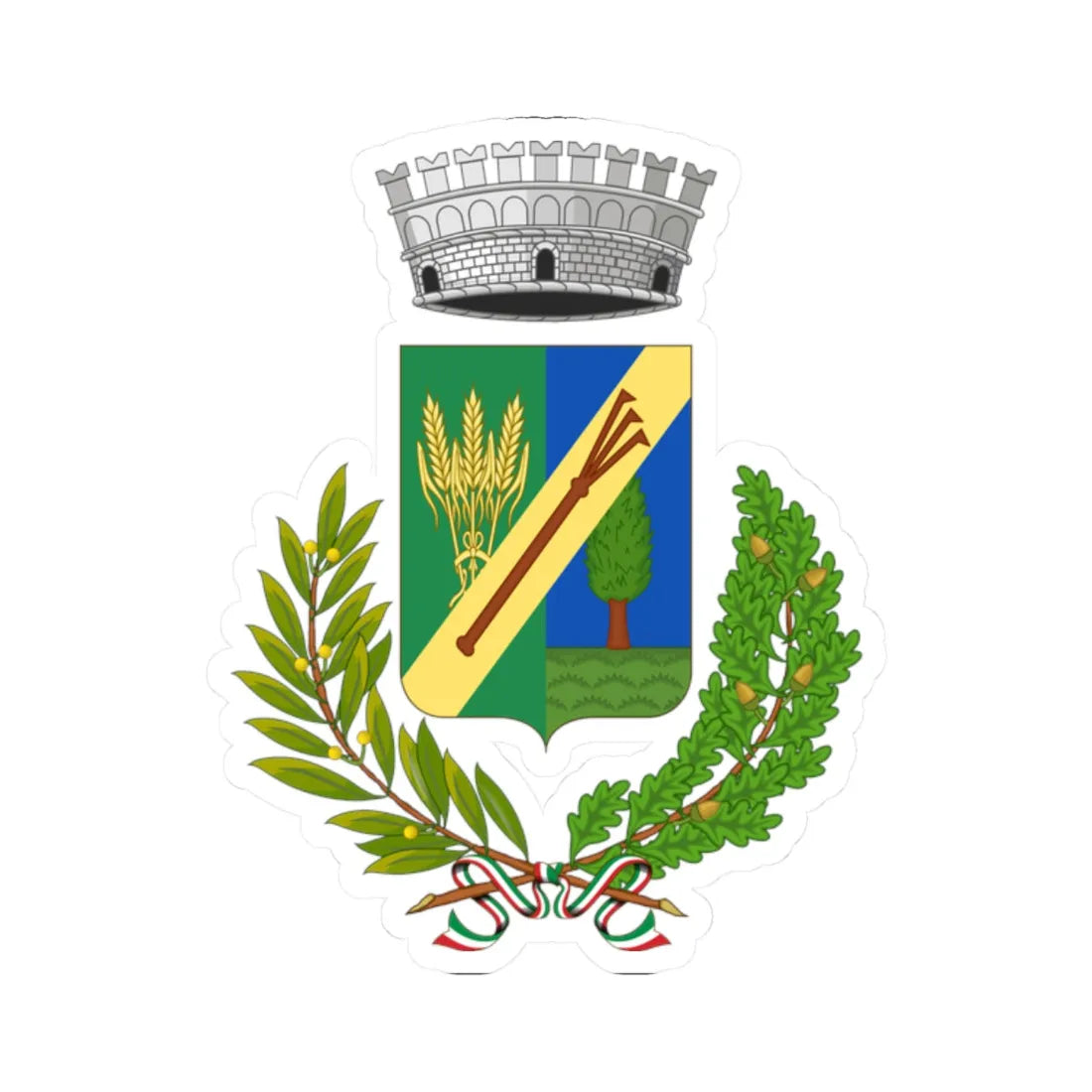 Bareggio-Stemma (Italy) (Coat of Arms) STICKER Vinyl Kiss-Cut Decal 2 Inch White - The Sticker Space