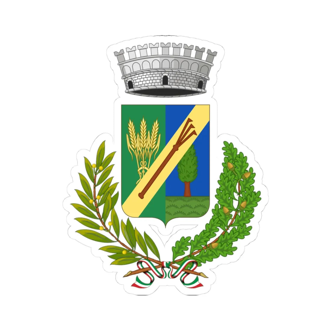 Bareggio-Stemma (Italy) (Coat of Arms) STICKER Vinyl Kiss-Cut Decal 3 Inch White - The Sticker Space