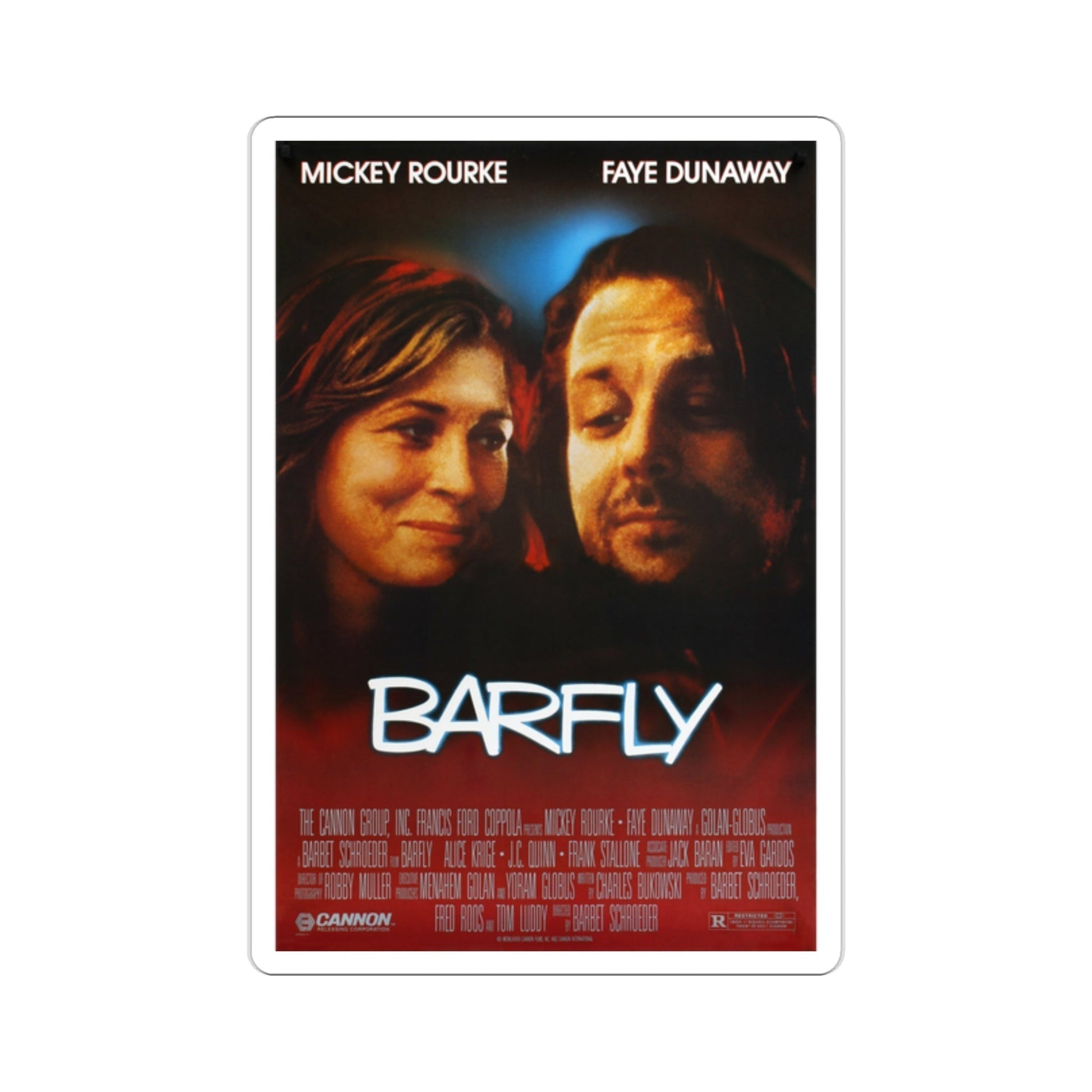 Barfly 1987 Movie Poster STICKER Vinyl Die-Cut Decal-2 Inch-The Sticker Space