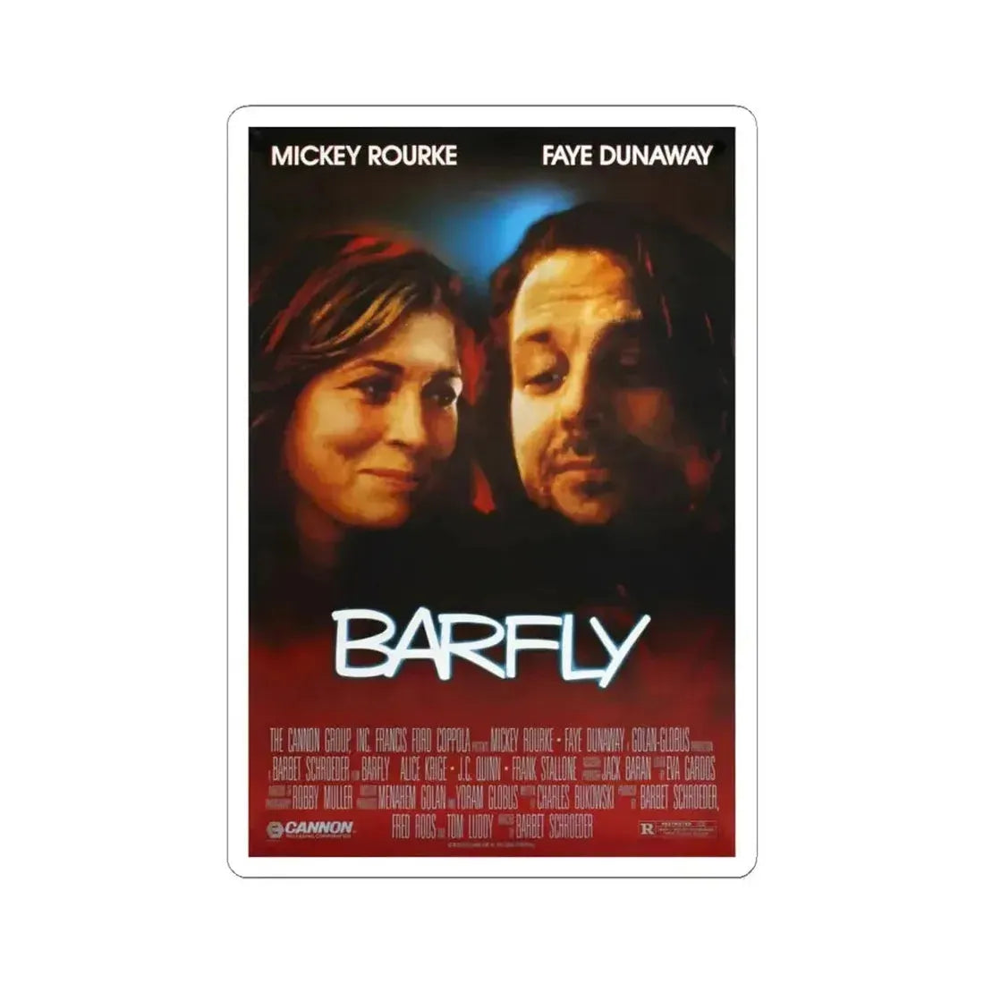 Barfly 1987 Movie Poster - STICKER Vinyl Kiss-Cut Decal 6 Inch White - The Sticker Space