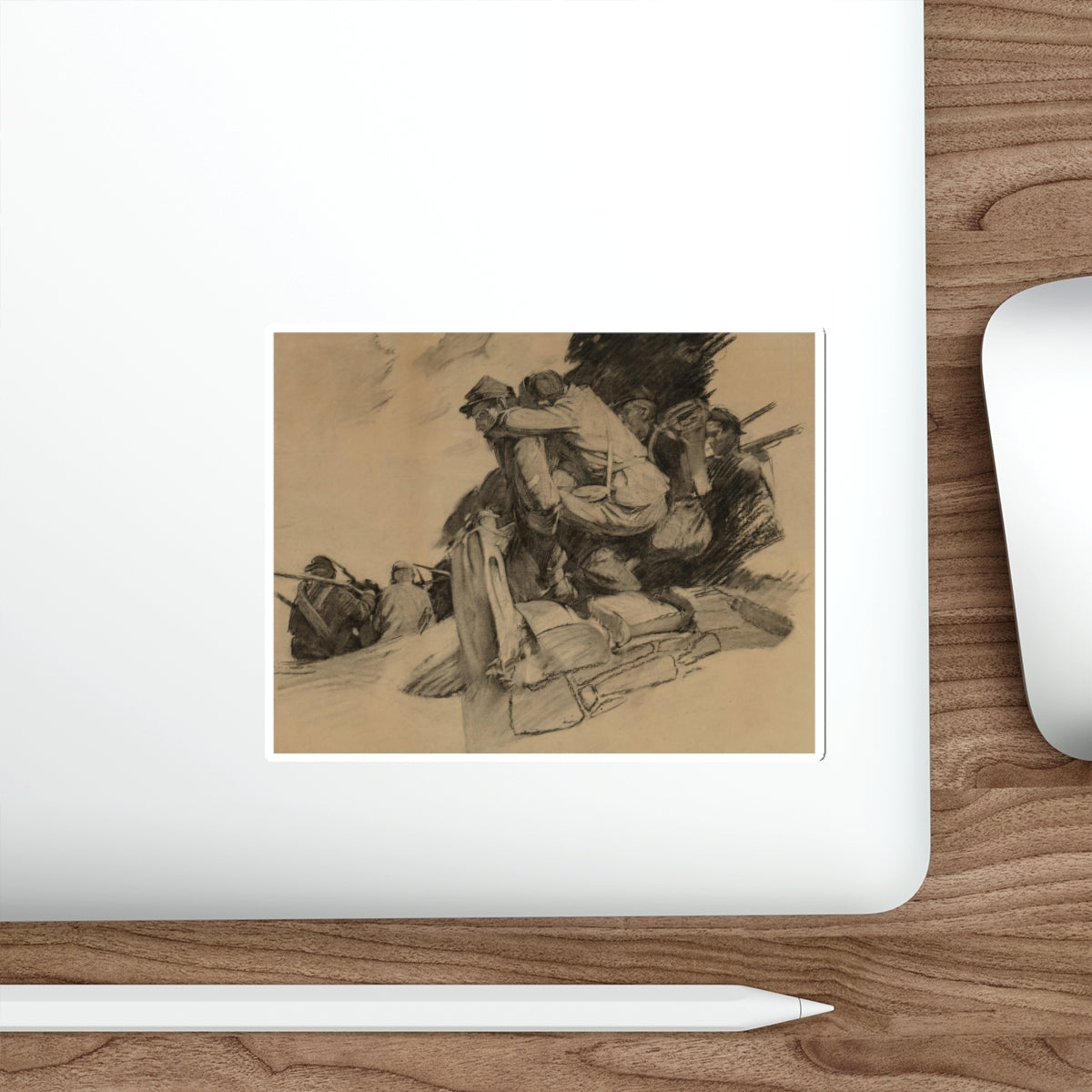 Baring and his Drum, The Saturday Evening post interior illustration, 1905 (Magazine Illustration) STICKER Vinyl Die-Cut Decal-The Sticker Space