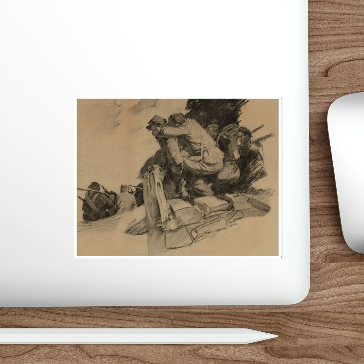 Baring and his Drum, The Saturday Evening post interior illustration, 1905 (Magazine Illustration) STICKER Vinyl Die-Cut Decal-The Sticker Space