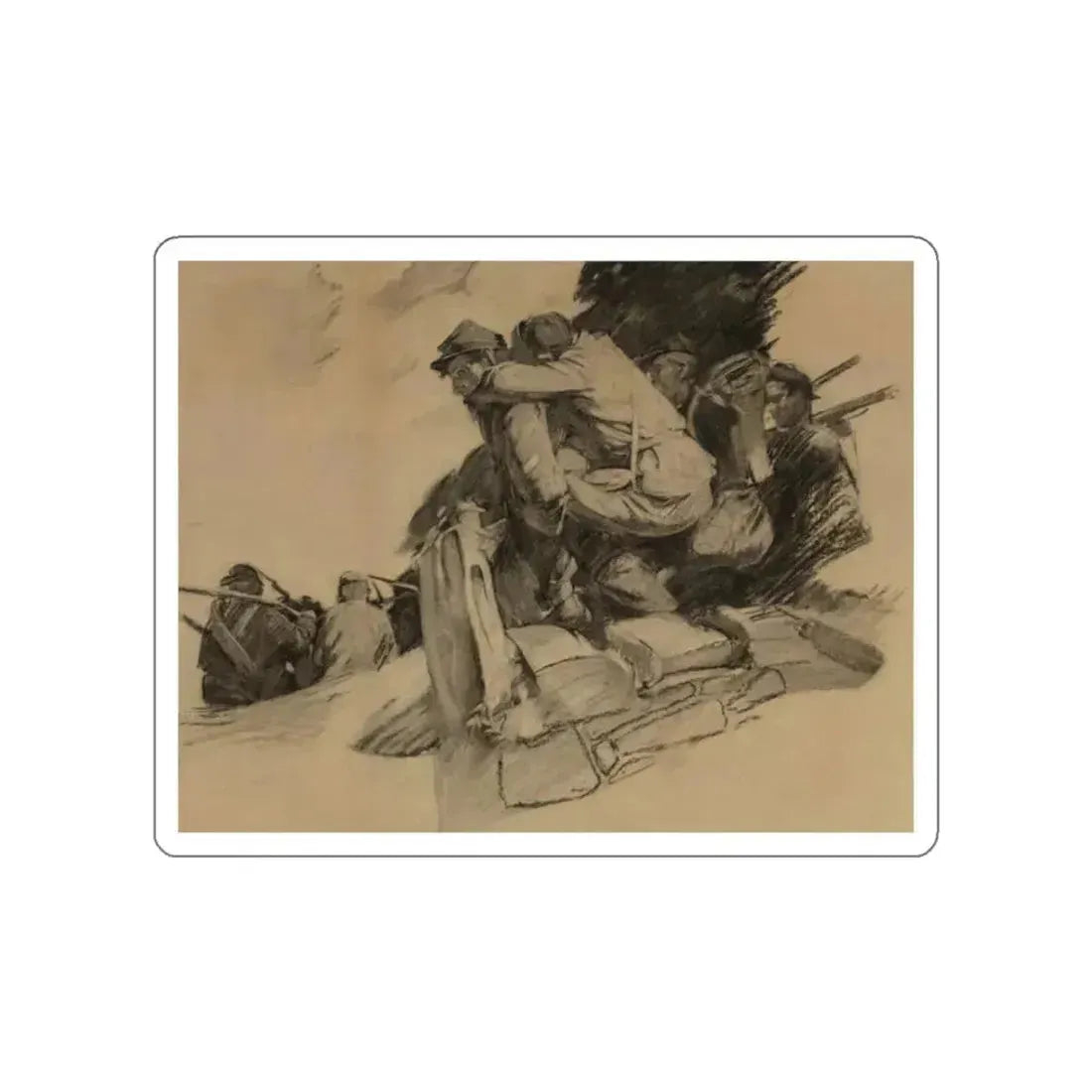 Baring and his Drum, The Saturday Evening post interior illustration, 1905 (Magazine Illustration) STICKER Vinyl Die-Cut Decal White Die-Cut 2 Inch - The Sticker Space