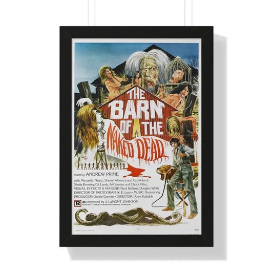 BARN OF THE NAKED DEAD 1974 - Framed Movie Poster 16″ x 24″ Black - The Sticker Space