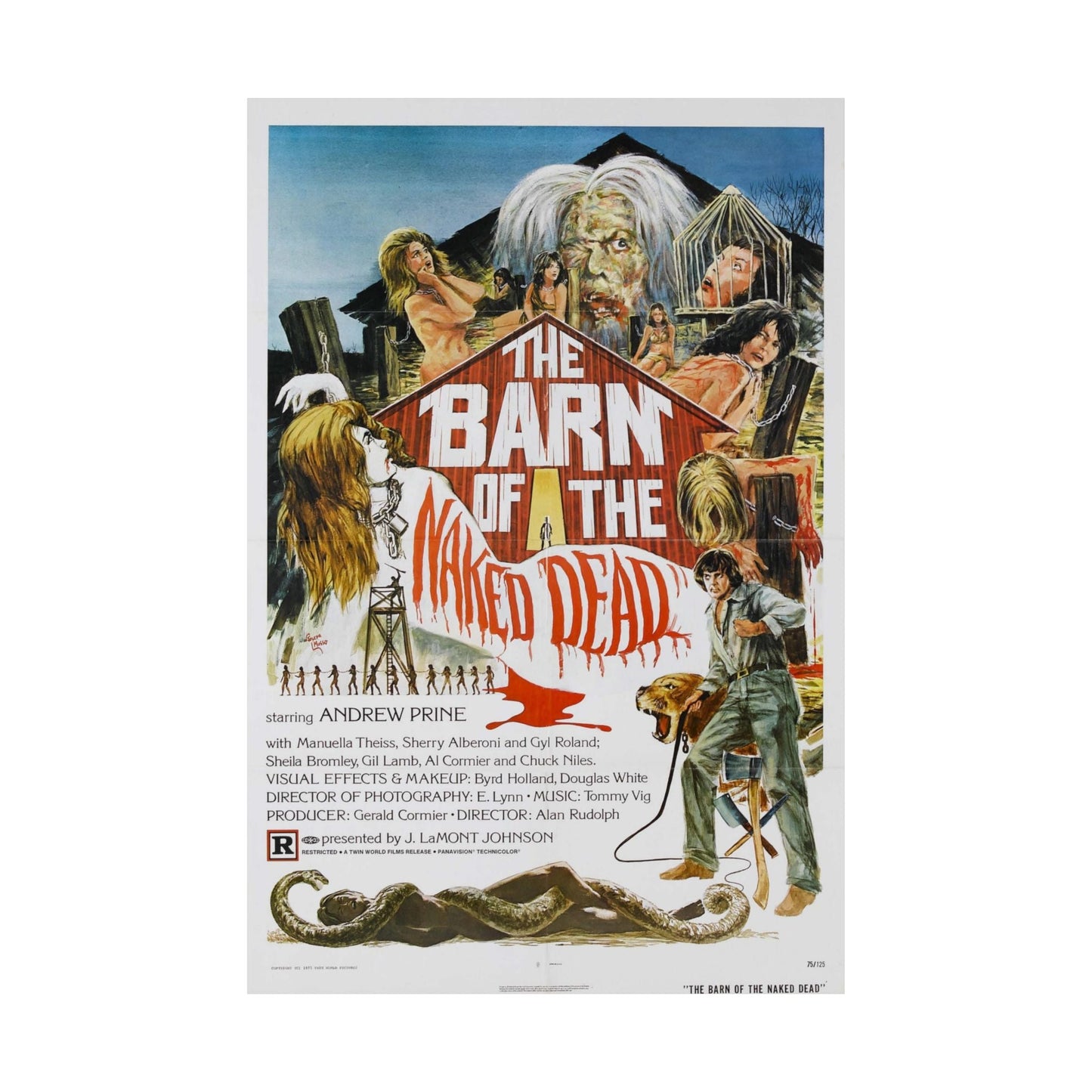 BARN OF THE NAKED DEAD 1974 - Paper Movie Poster-The Sticker Space