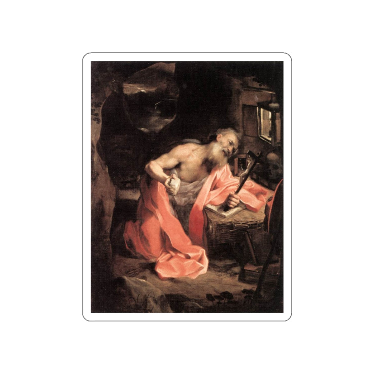 BAROCCI, Federico Fiori - St Jerome (Artwork) STICKER Vinyl Die-Cut Decal-White-The Sticker Space