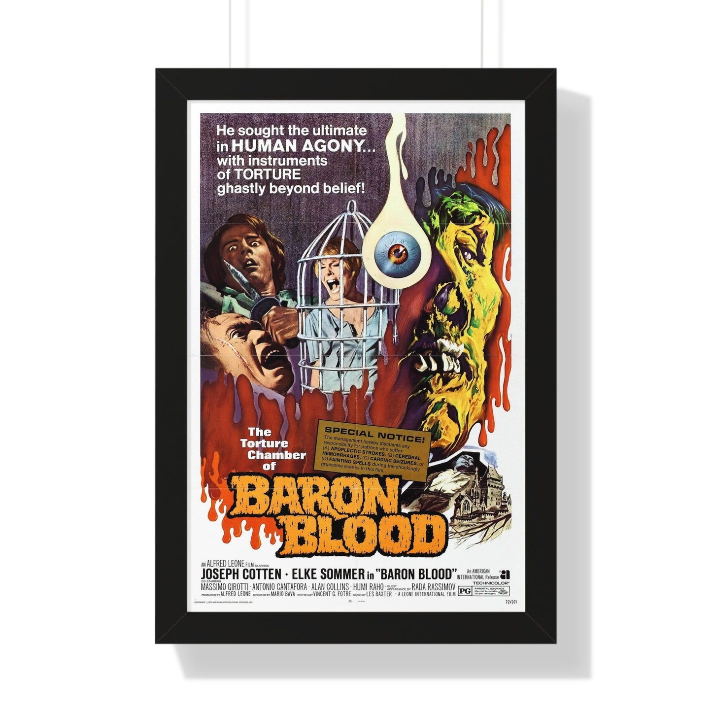 BARON BLOOD 1972 - Framed Movie Poster-16″ x 24″-The Sticker Space