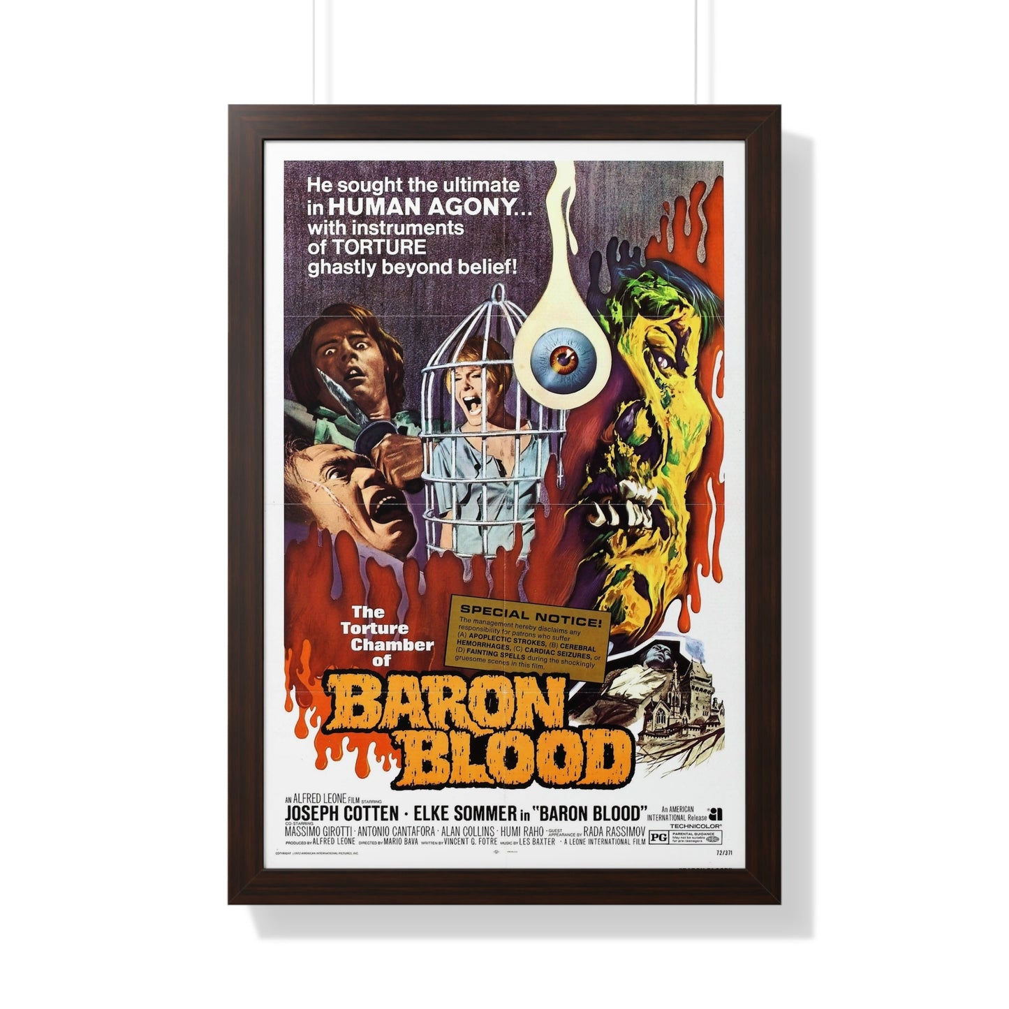 BARON BLOOD 1972 - Framed Movie Poster-20" x 30"-The Sticker Space