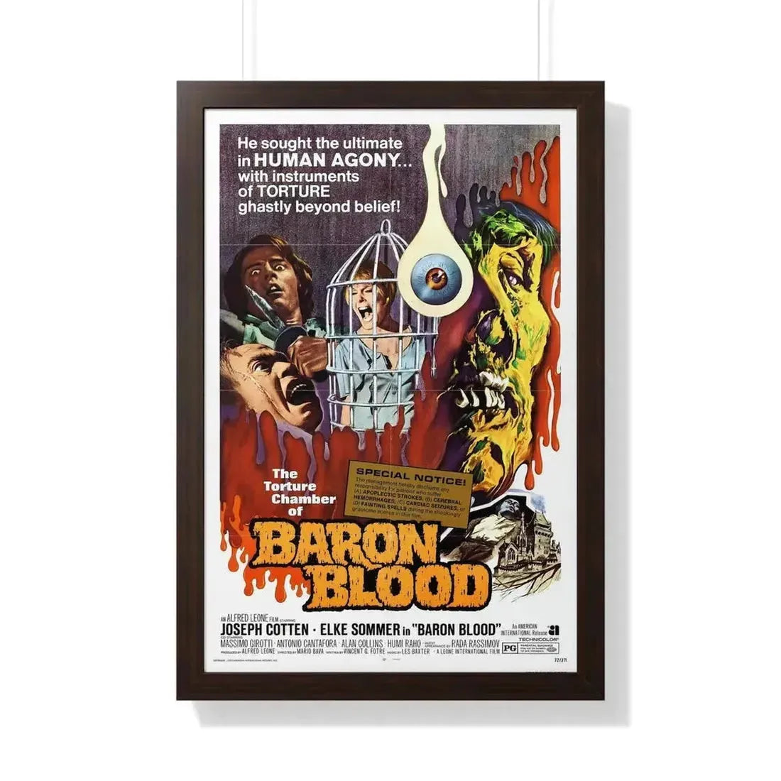 BARON BLOOD 1972 - Framed Movie Poster - The Sticker Space