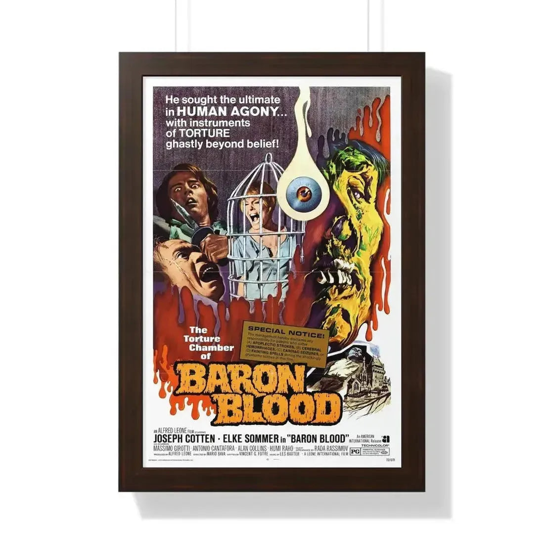 BARON BLOOD 1972 - Framed Movie Poster - The Sticker Space