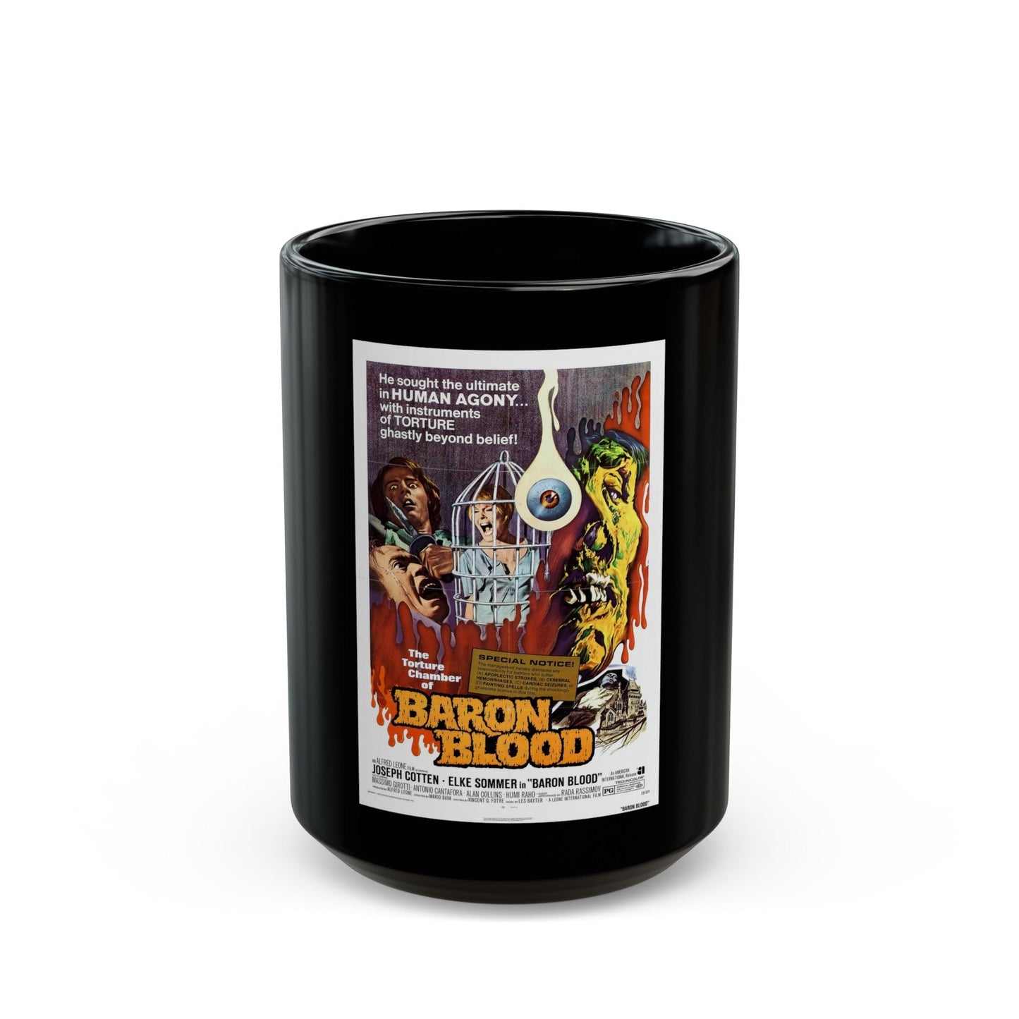 BARON BLOOD 1972 Movie Poster - Black Coffee Mug-15oz-The Sticker Space