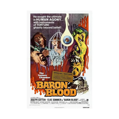 BARON BLOOD 1972 - Paper Movie Poster - The Sticker Space