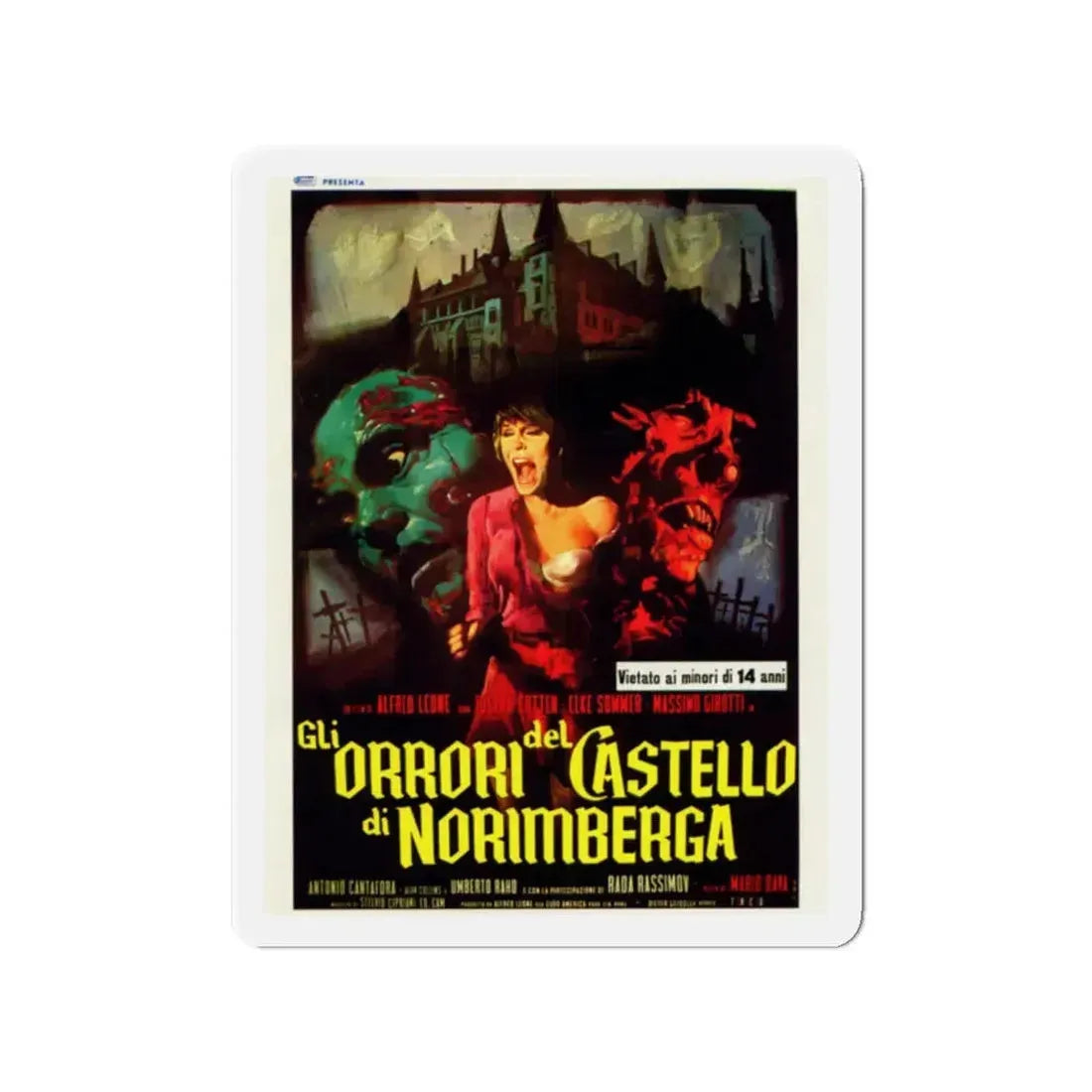 BARON BLOOD (ITALIAN) 1972 Movie Poster - Refrigerator Magnet 2 Inch - The Sticker Space
