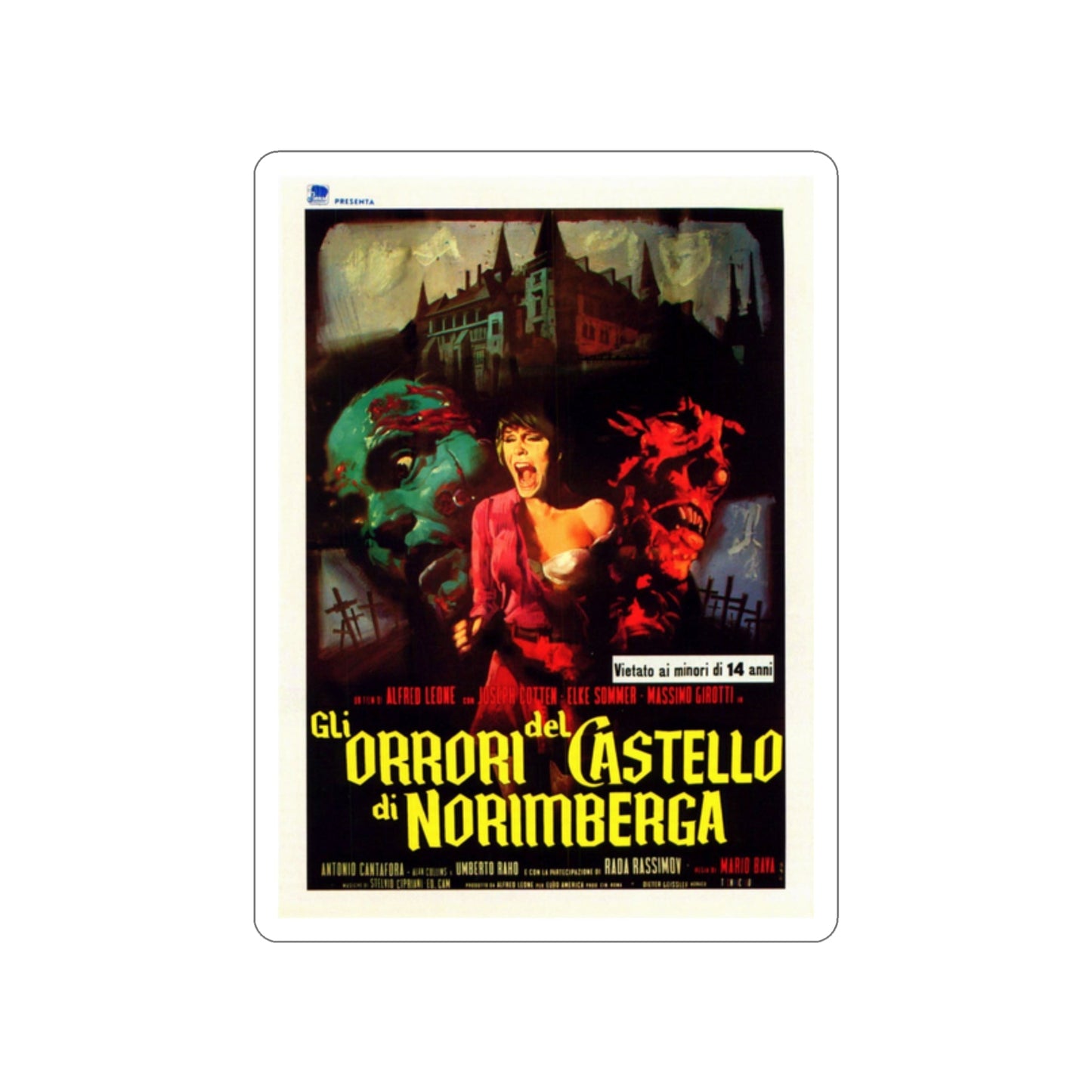 BARON BLOOD (ITALIAN) 1972 Movie Poster STICKER Vinyl Die-Cut Decal-2 Inch-The Sticker Space