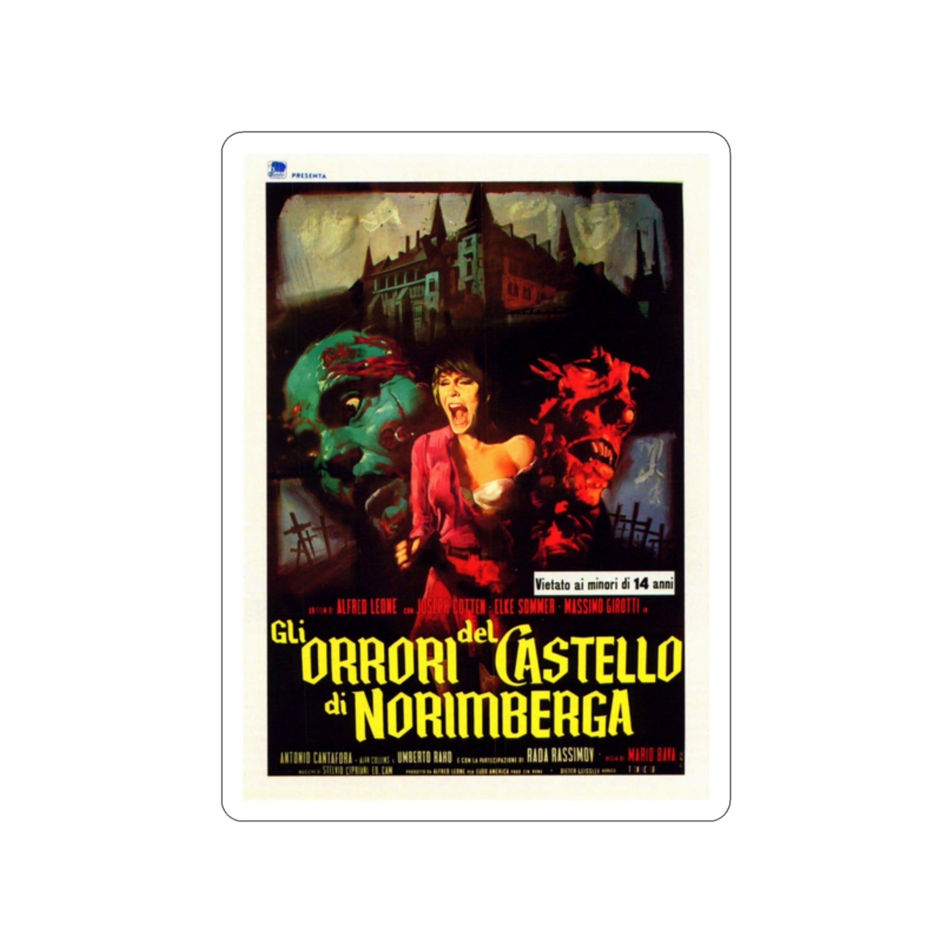 BARON BLOOD (ITALIAN) 1972 Movie Poster STICKER Vinyl Die-Cut Decal-2 Inch-The Sticker Space