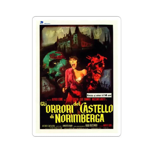 BARON BLOOD (ITALIAN) 1972 Movie Poster - STICKER Vinyl Kiss-Cut Decal 2 Inch White - The Sticker Space