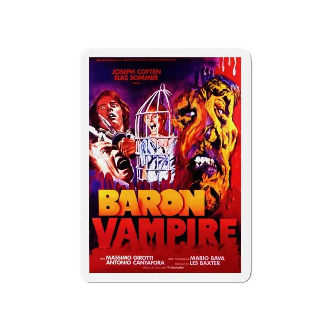 BARON VAMPIRE (BARON BLOOD) 1972 Movie Poster - Refrigerator Magnet 5 Inch - The Sticker Space