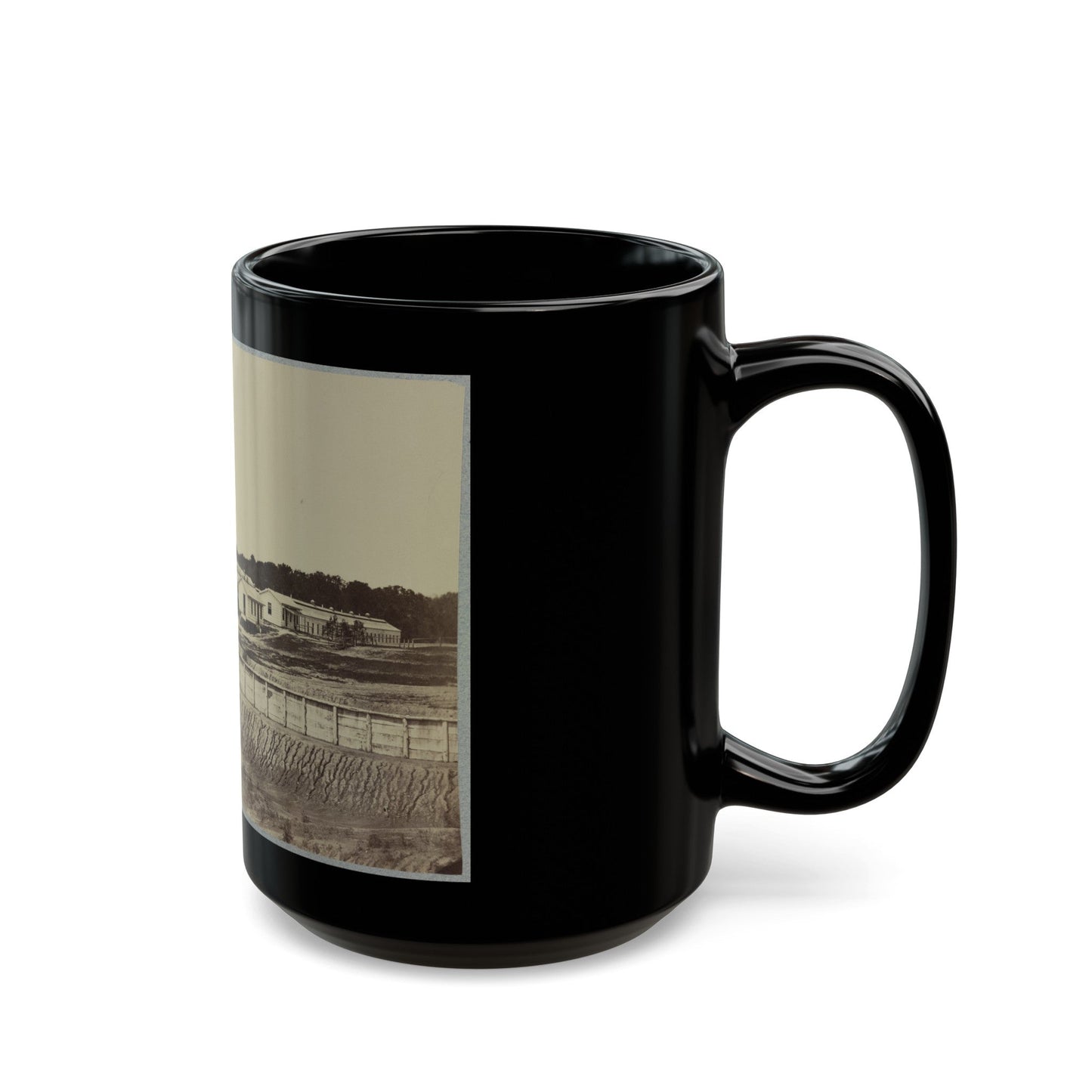 Barracks At Fort Carroll (U.S. Civil War) Black Coffee Mug-The Sticker Space