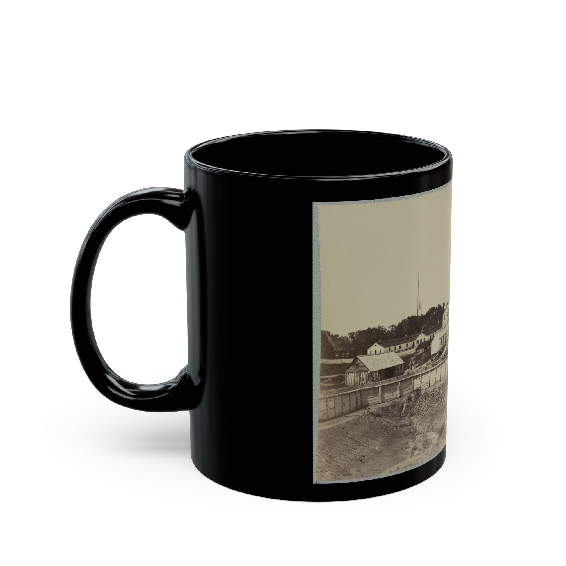 Barracks At Fort Carroll (U.S. Civil War) Black Coffee Mug-The Sticker Space