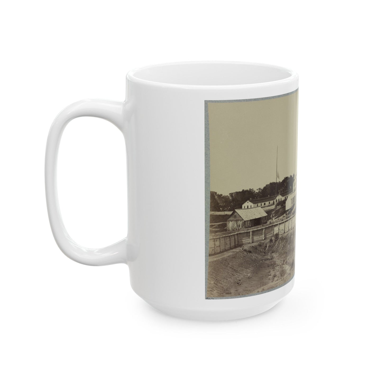 Barracks At Fort Carroll (U.S. Civil War) White Coffee Mug-The Sticker Space