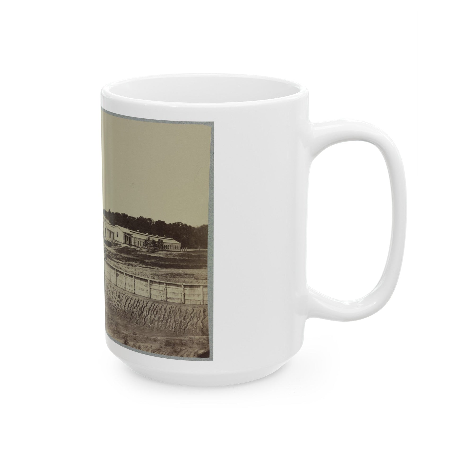 Barracks At Fort Carroll (U.S. Civil War) White Coffee Mug-The Sticker Space