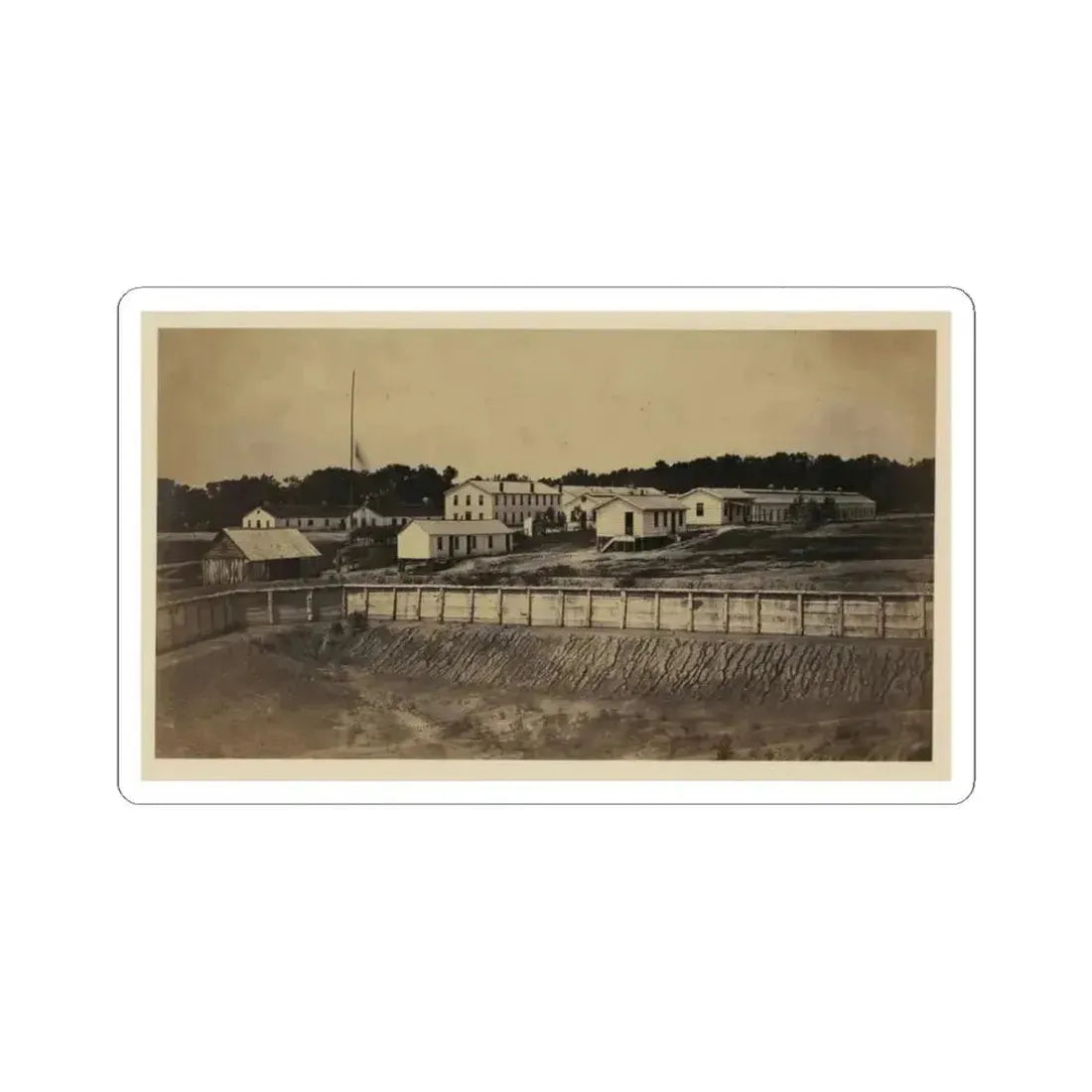 Barracks of Ft. Carroll, Wash., D.C. (U.S. Civil War) STICKER Vinyl Kiss-Cut Decal 3 Inch White - The Sticker Space