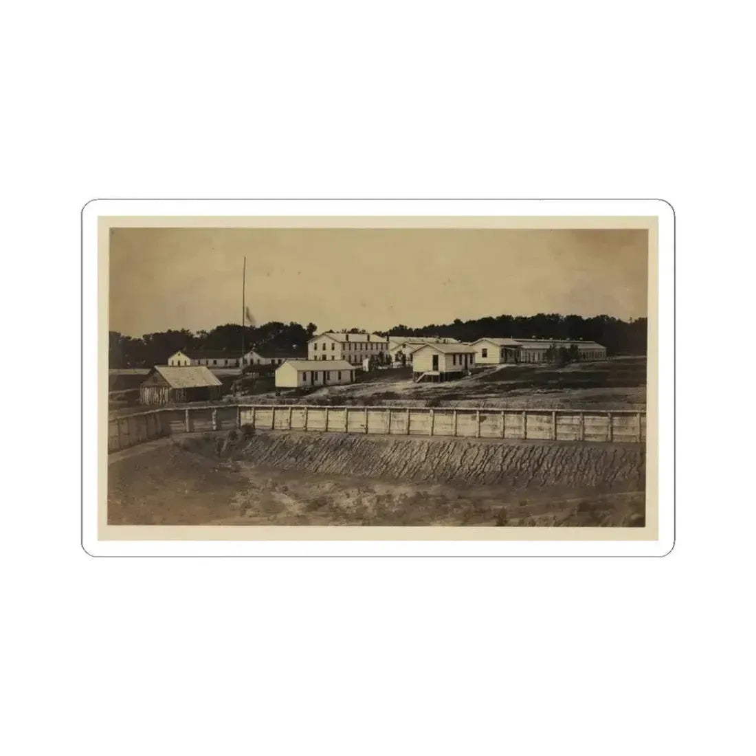 Barracks of Ft. Carroll, Wash., D.C. (U.S. Civil War) STICKER Vinyl Kiss-Cut Decal 4 Inch White - The Sticker Space